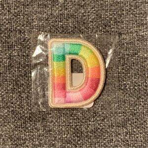 Stoney Clover Lane Pastel Striped Letter D Patch